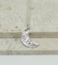 Reticulated Silver Crescent Moon Pendant - Image 2