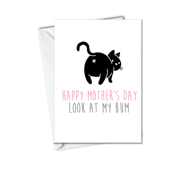 mothers day card from the cat funny humour cheeky witty rude card for mum cats