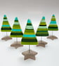 Fused Glass Green Stripy Christmas Tree  - Image 1