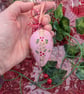 Candy cane ceramic Christmas heart bauble - Image 2