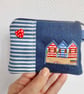 Coin purse with beach huts and red heart button - Image 4