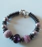SALE - HALF PRICE - PURPLE SUGAR LAMPWORK BRACELET - FREE UK SHIPPING  - Image 5