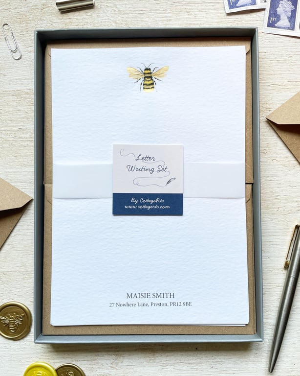 Personalised Bumble Bee Letter Writing Set