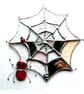 Spiders Web Suncatcher Stained Glass with Red Spider and Ladybird 046 - Image 2