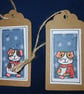 Quirky art whimsical handmade unique illustrations of cute guinea pigs tags - Image 2