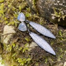 Oxidised silver and moonstone long earrings 