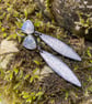 Oxidised silver and moonstone long earrings 