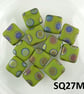 10 colours - Sterling silver & 10mm slab Czech glass drop earrings in a gift box - Image 5