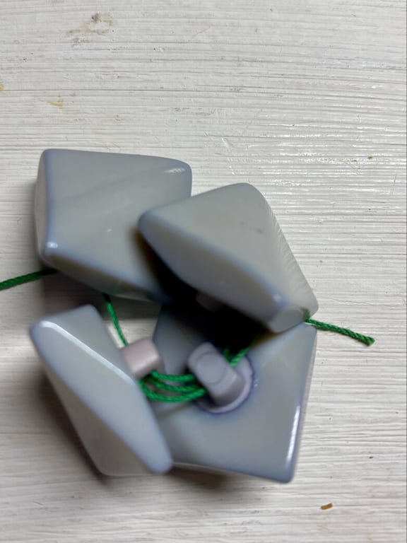 Set of 4 square grey buttons with shank 