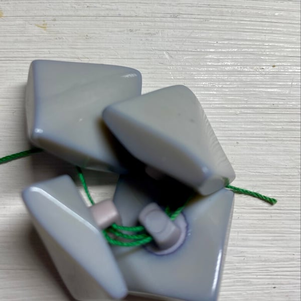 Set of 4 square grey buttons with shank 