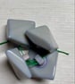 Set of 4 square grey buttons with shank  - Image 1