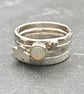 Silver Stack Ring, Opal stack ring, cloud ring, stack ring, Opal, - Image 4