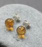 Citrine & Sterling Silver Stud Earrings - Image 2