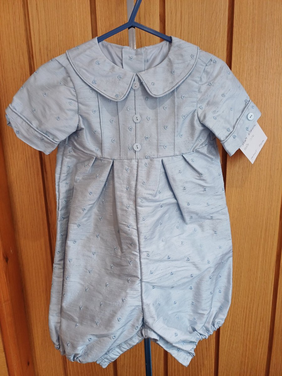 Pale blue short leg silk romper