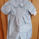 Pale blue short leg silk romper