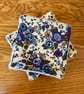 Lilac and Blue Floral Print Reusable Makeup Remover Wipes