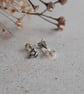 Teeny Tiny Silver Bumble Bee Stud Earrings - Oxidised Silver - Image 3
