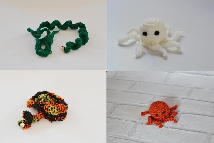 4 Cats Kittens Toys, Octopus, Spiral, Catnip Toys, CatBell Toys 