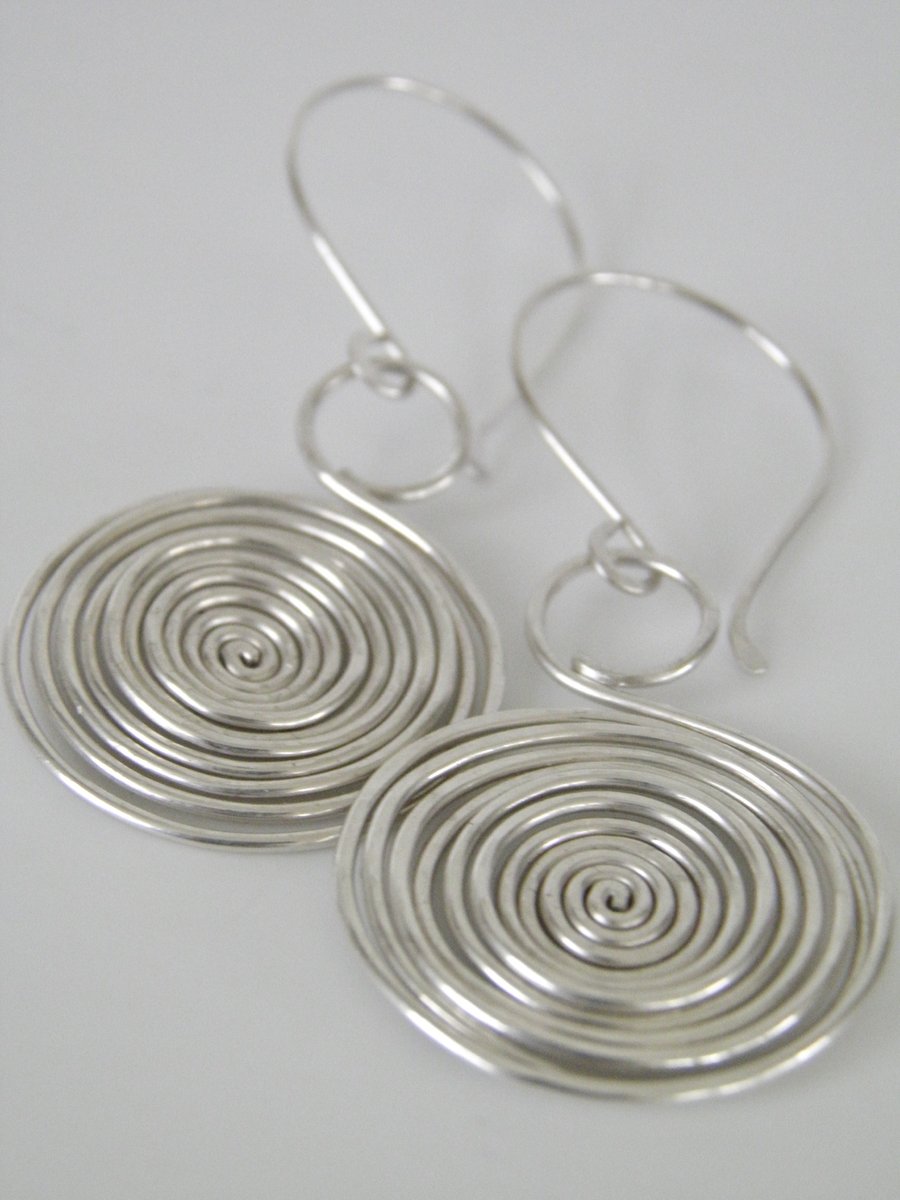 Silver Spiral Earrings
