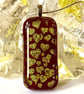 Red Heart, glass pendant and earring set - Image 2