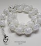 Designer White Pebble Crackle Quartz & Peridot Necklace  - Image 4