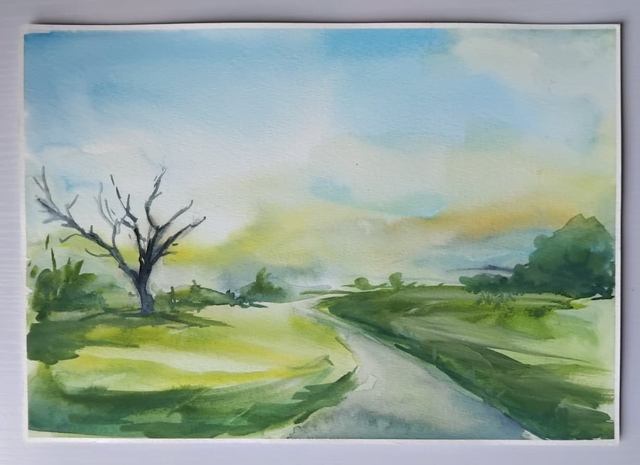 Morning walk - watercolour