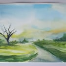 Morning walk - watercolour