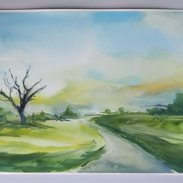 Morning walk - watercolour