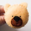 Felt bear handmade brooch, Kawaii felt teddy bear pin, Cute animal jewellery pin