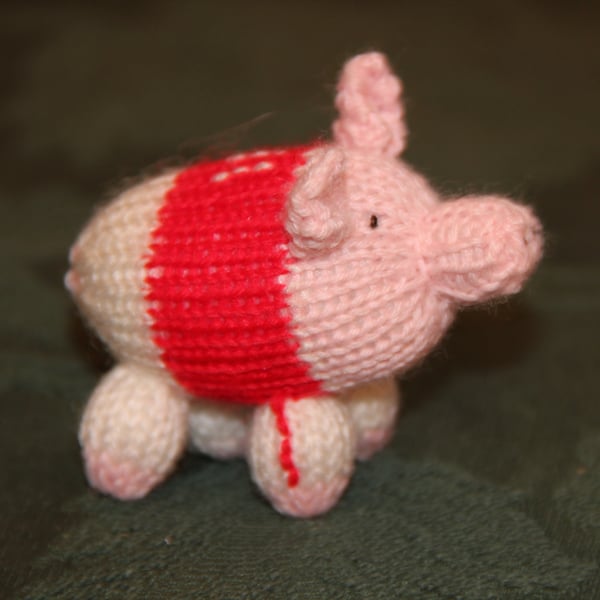 Hand Knitted Number 11 Footie Piglet