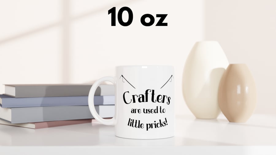 Cheeky 10, 11 or 15oz ceramic Mug and coaster for Crafters