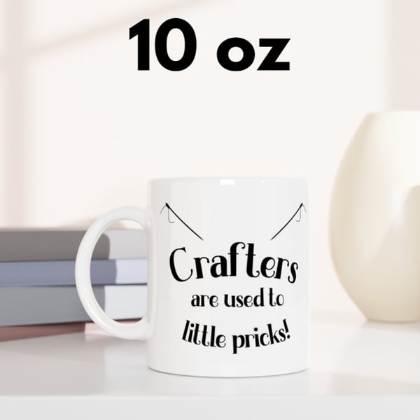 Cheeky 10, 11 or 15oz ceramic Mug and coaster for Crafters