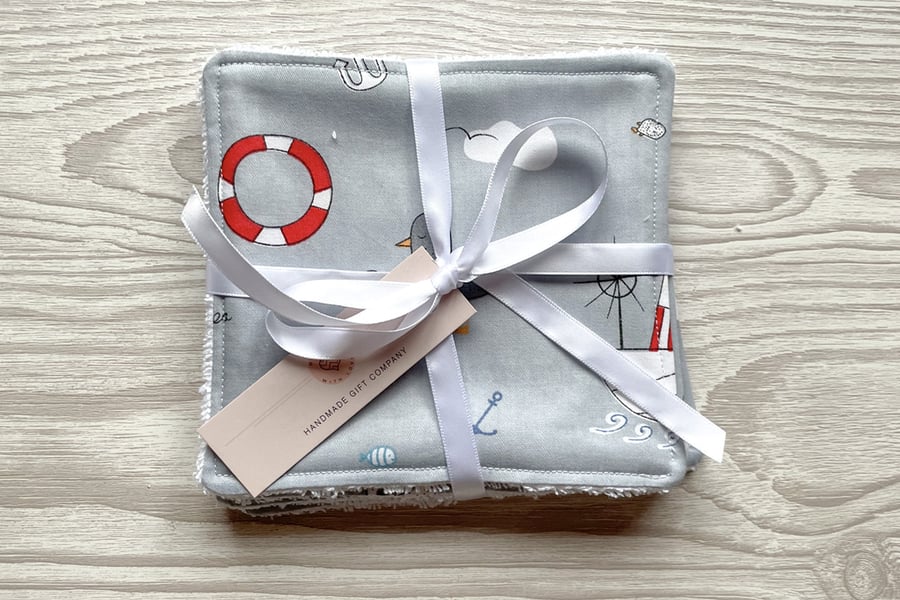 Reusable Baby Wipes, Face Cloths, Washable Wipes, Eco Friendly, Grey-BD124