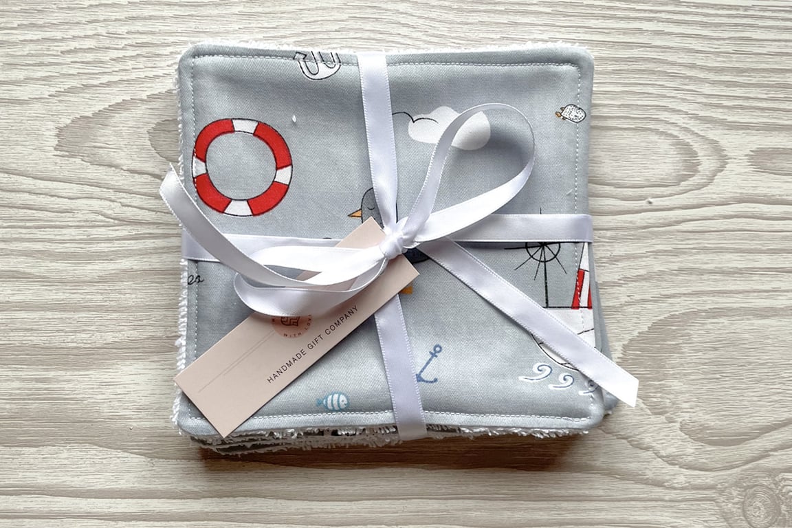 Reusable Baby Wipes, Face Cloths, Washable Wipes, Eco Friendly, Grey-BD124