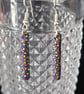 Polymer clay stained glass inspired drop earrings on silver plated earhooks