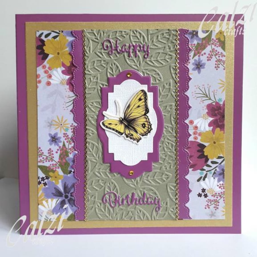 Butterfly Birthday Card (Choose from 6 colourways)
