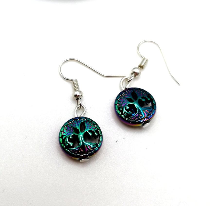 Rainbow Hematite Earrings
