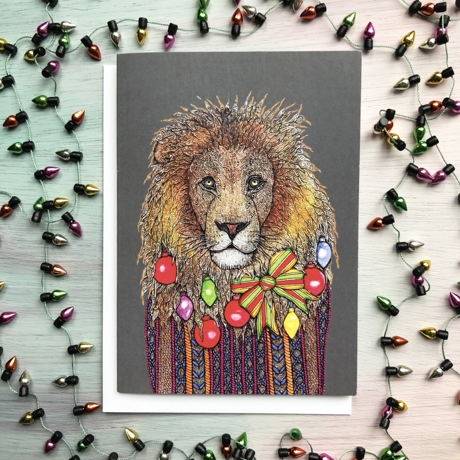 SALE! Lion Christmas Card