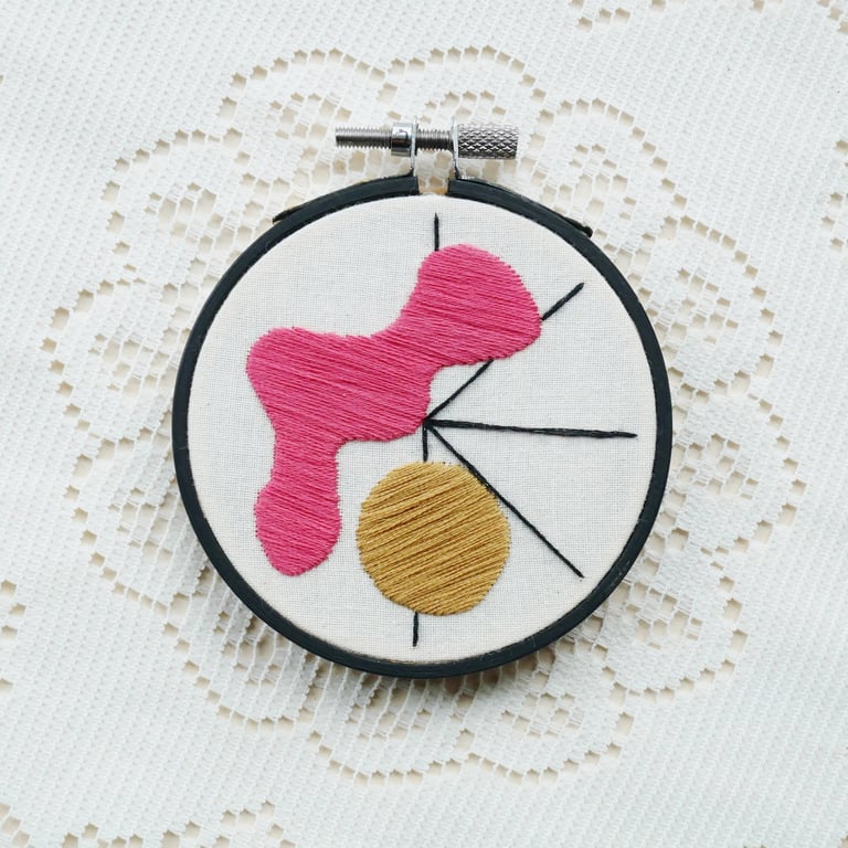 Chaos Theory Abstract No.17 - Pink, Gold and Black Mini Mood Abstract Art Piece