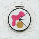 Chaos Theory Abstract No.17 - Pink, Gold and Black Mini Mood Abstract Art Piece