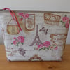 Paris Vintage Style Toiletries Cosmetics Bag, Large Make Up Case, Wash Bag 