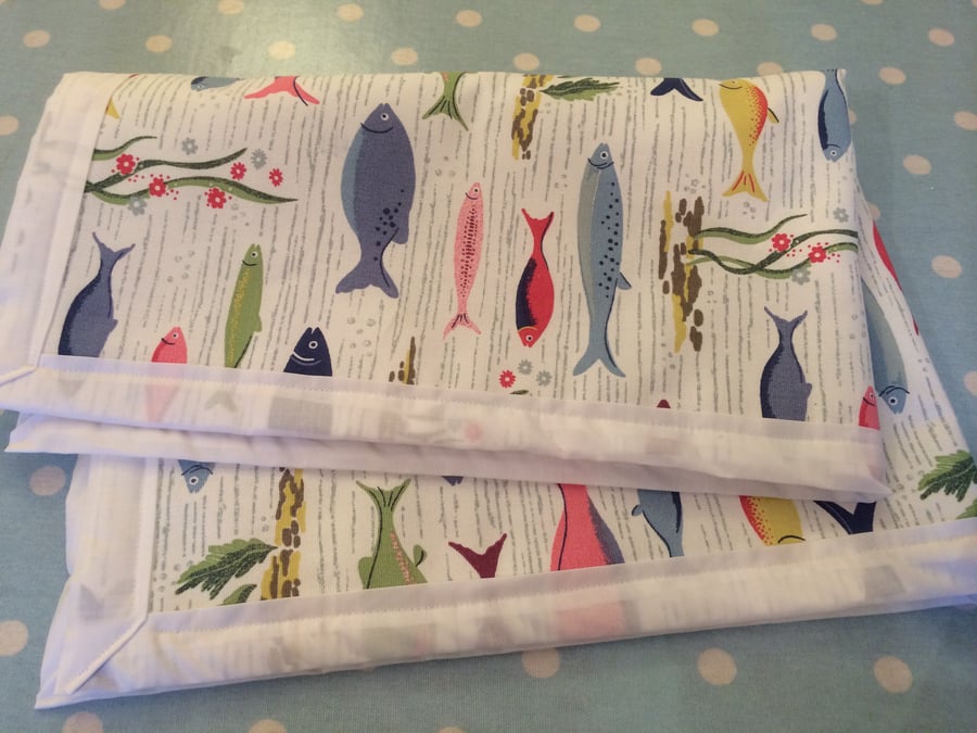 Cath kidston quilt,blanket,baby,lap in river fish fabric