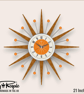 Mid Century Starburst Wall Clock By Royale The Welby in Orange - 4 Sizes - Image 4