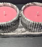 Black & White Eco-resin Tray and 2 Candle Jar Set