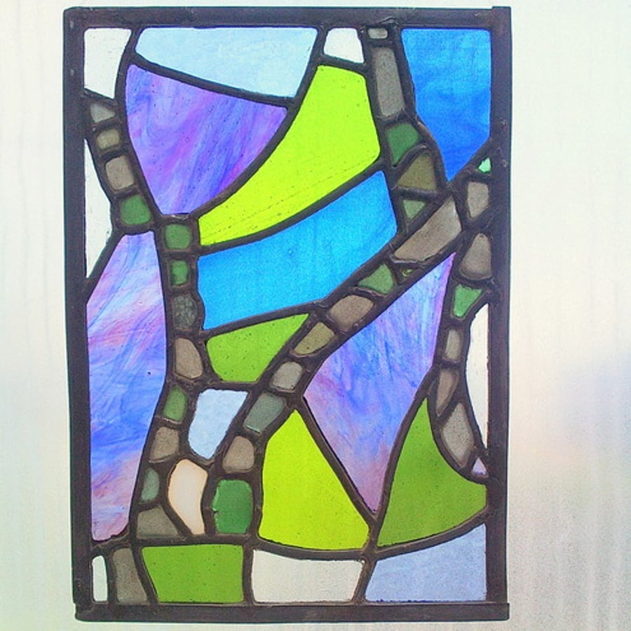 Sea Glass Rock Pool, Stained Glass Panel