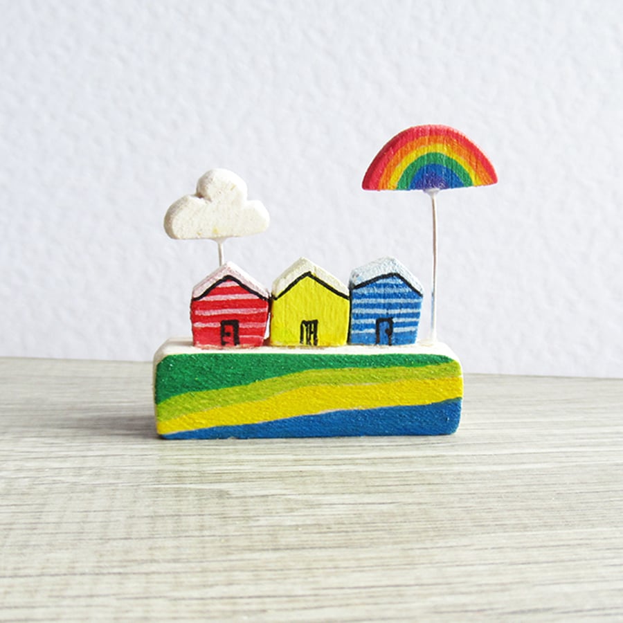 Trio of beach huts ornament