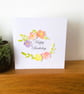 Pink, Purple & Yellow Floral Design Birthday Card