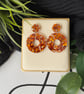 Burnt Orange Confetti Circle Hoop Earrings - Image 1