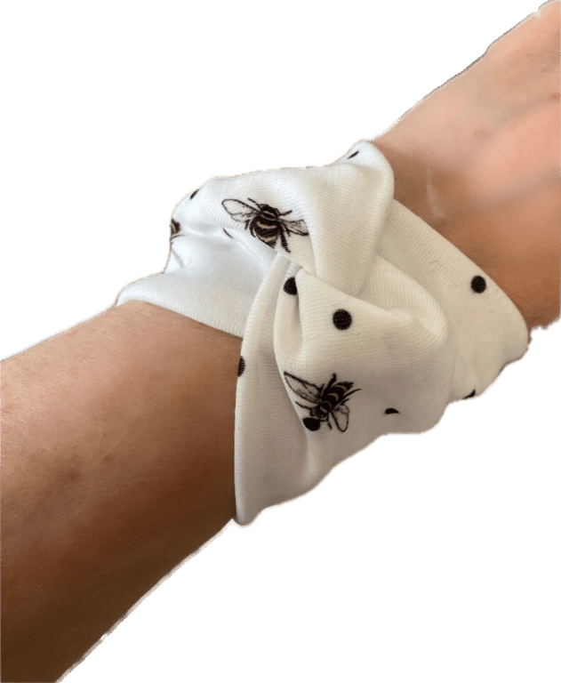 Bee cuff bracelet textile slip on, nature lover gift idea, bee lover