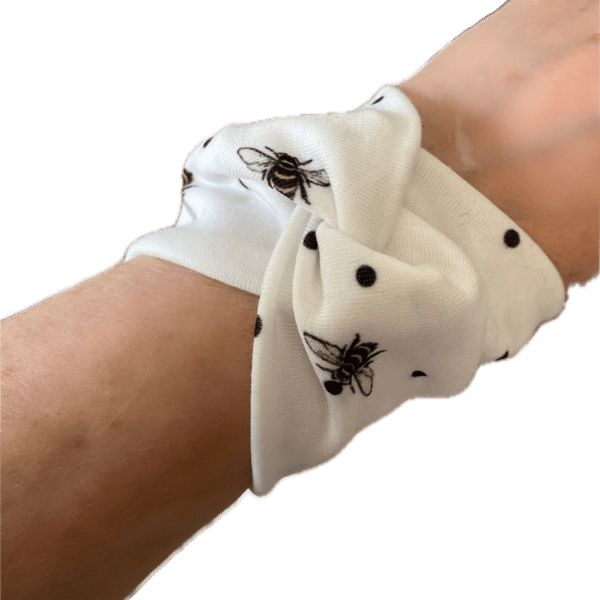 Bee cuff bracelet textile slip on, nature lover gift idea, bee lover